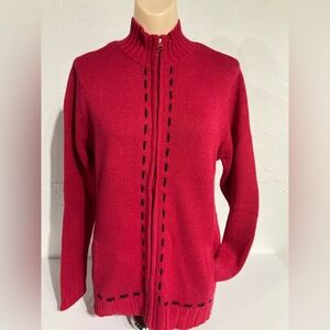 Investments Red Cardigan Sweater